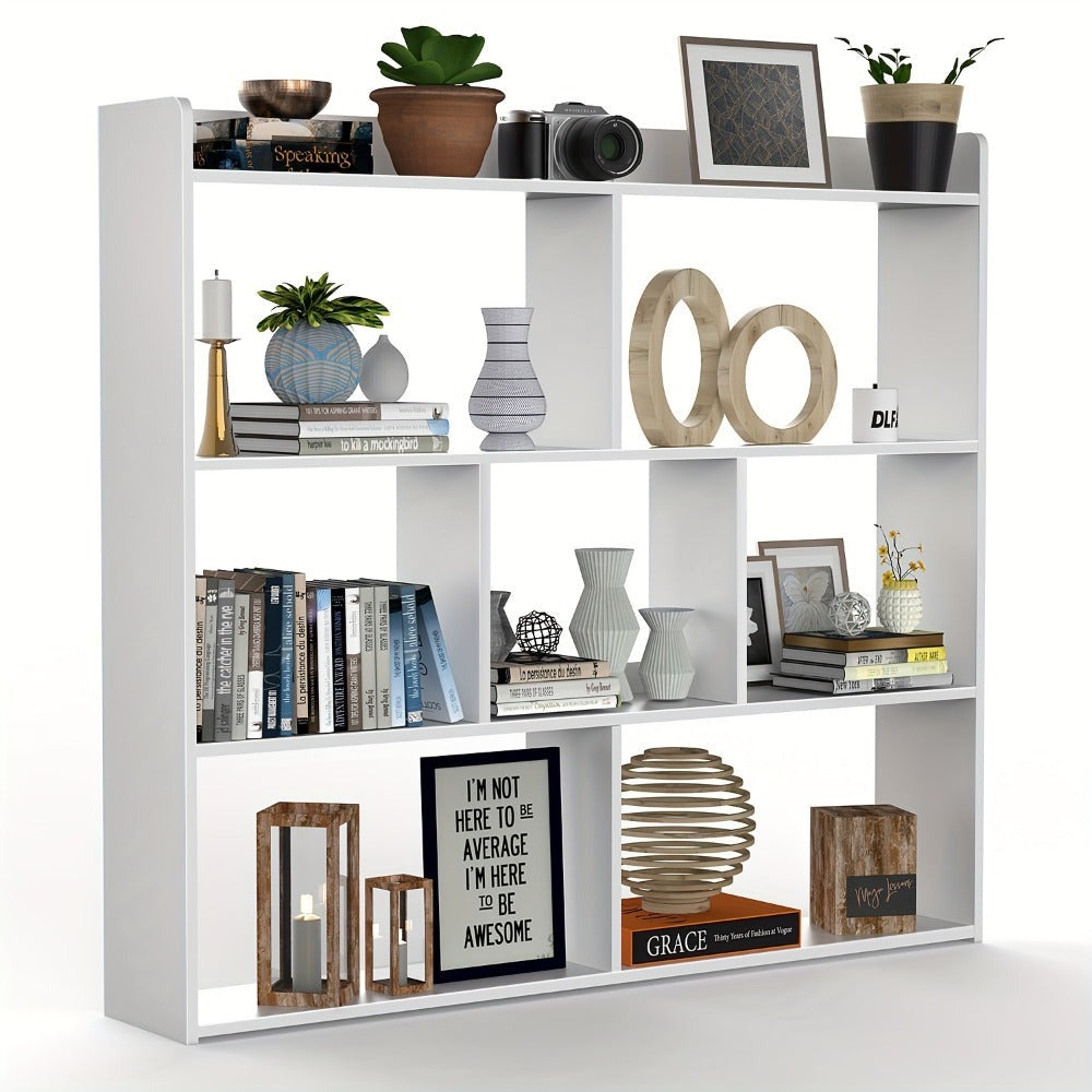 Estantería de Madera/Divisor de Ambiente 102*20*90cm, Unidad de Almacenamiento de Gabinete de Exhibición de 4 Niveles, Divisor de Ambiente, Partición, Librero, Estantería