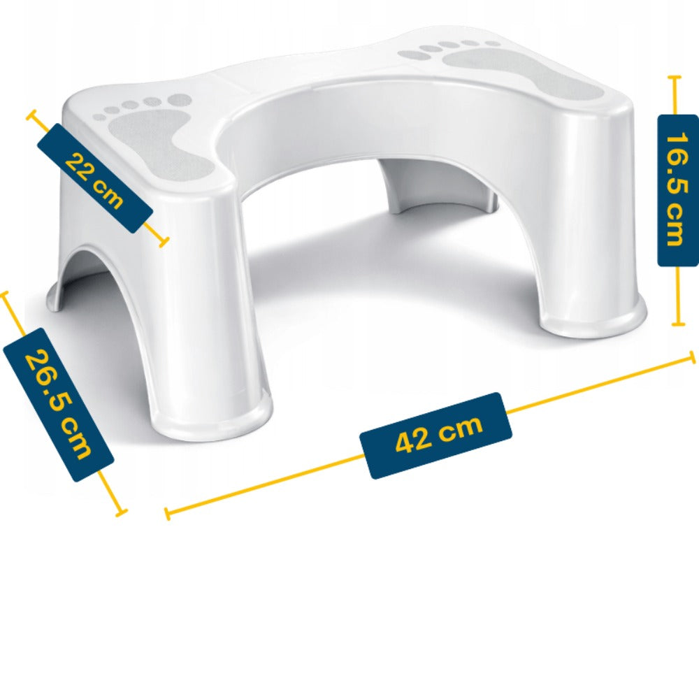 Escabel ergonómico para inodoro, 17 cm, plataforma de baño, 42 cm, escabel reciclado para inodoro, antideslizante para adultos y niños, 1 unidad