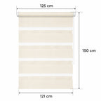Cortina Opaca Día y Noche - BEIGE - 32 Tamaños - BOJANEK DÍA & NOCHE - No Invade la Ventana, Instalación Sin Taladrar, Regulación por Cadena, Soportes Ajustables para Diferentes Grosores de Ventana, Diseño Moderno, Protección Contra la Luz y la Privacidad
