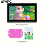 Tablet | Tableta para niños ATMPC de 7 pulgadas, 32 GB de ROM, 4 GB (2 GB + 2 GB) de RAM, Android 14.0 con WiFi 2.4G, pantalla de protección