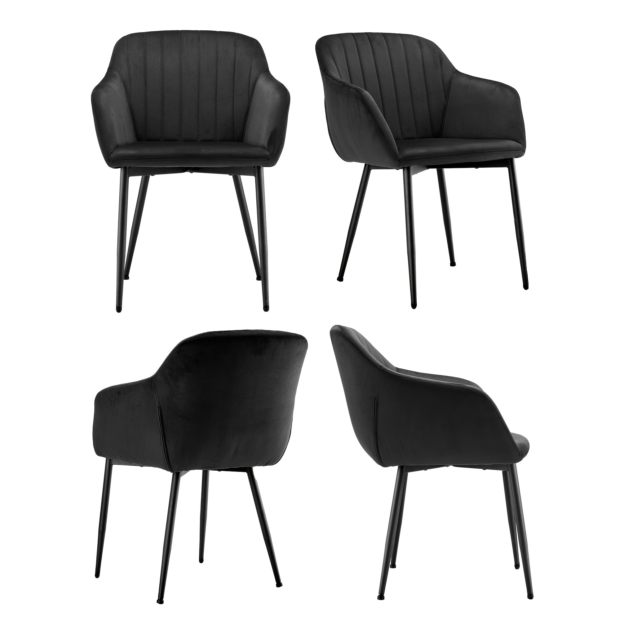 Sillas de comedor elegantes con reposabrazos y soporte lumbar para sala de estar, cocina y dormitorio, que ofrecen un alto confort - Disponibles en juegos de 2, 4 o 6