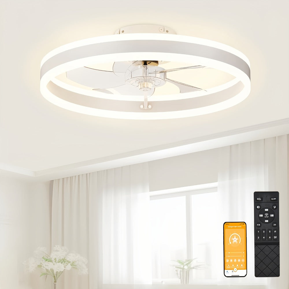 Ventilador de techo con luz y aplicación para dormitorio y sala de estar | Control Remoto