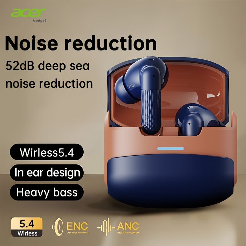 Auriculares Bluetooth | Auriculares inalámbricos Acer OHR548 con cancelación de ruido de mar profundo de 52 dB, diseño intrauditivo, tecnología