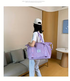 Bolso de mano de gran capacidad, equipaje de fin de semana ligero de nailon, bolsa de viaje portátil para gimnasio y almacenamiento