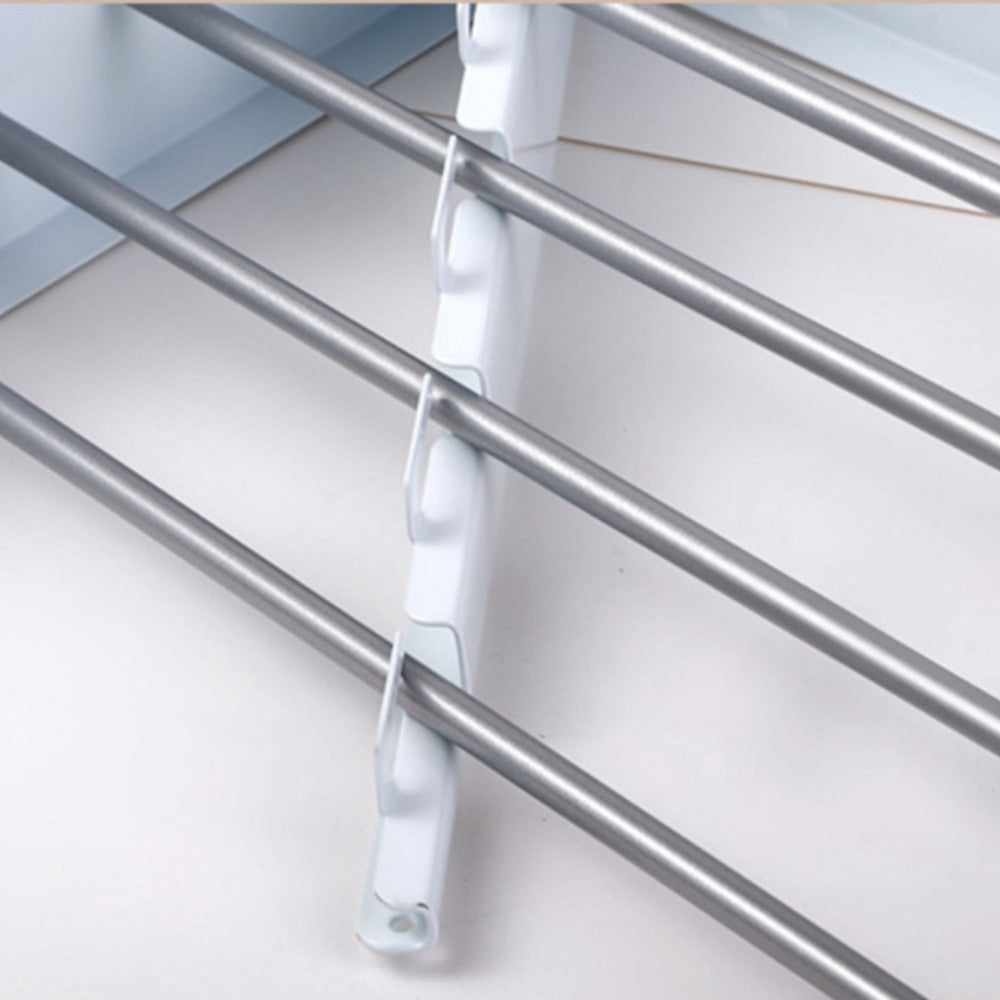 Mikomika Tendedero Plegable Montar en Paredes - Retrctil - Tendedero Plegable de 80cm para Interiores o Exteriores -y Compacto Que Ahorra de Espacio, Capacidad para 30Kilos, Cuenta con 6 barras de 80cm aluminio de alta resistencia (T001 1999)