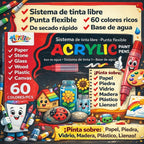 Acrileo Rotuladores/ Marcadores Acrilicos,Punta Suave,Para Uso en, Madera,Lienzo,Piedra,Tela,Vidrio,Manualidades DIY,Proyectos Artisticos,Disponible en 48/60/72/120/168/240 Unidades,Regalo Perfecto,Para Fiestas,Diversion En Grupo, Uso Diario, Diversion En