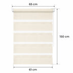 Cortina Opaca Día y Noche - BEIGE - 32 Tamaños - BOJANEK DÍA & NOCHE - No Invade la Ventana, Instalación Sin Taladrar, Regulación por Cadena, Soportes Ajustables para Diferentes Grosores de Ventana, Diseño Moderno, Protección Contra la Luz y la Privacidad