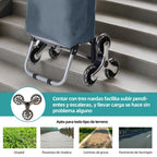 Carrito Compra Plegable de Aluminio, Carro de la compra plegable, tela Oxford bolsa, bolsa de la compra extraíble con ruedas, Carro de la Compra 6 Ruedas con Bolsa Oxford Desmontable, 88 x 33 x 27 cm, 23L.