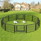 Costoffs Jaula para Perros de 80 x 60 cm con Puerta y Anillos para Piso, Ideal para Uso Interior y Exterior