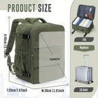 Mochila de Viaje 40X30X20 CM, Dimensiones Ryanair 40X30X20 CM Mochila de Cabina/Mochila de Equipaje/Mochila de Aviación, Convertible de Mano, Ligera Ideal para Viajes Cortos, Se Adapta Fácilmente Debajo de los Asientos, Mochila Portátil para Laptop de 14"