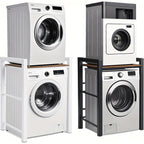 Estante Apilable para Lavadora y Secadora, Soporte de Acero Resistente para Almacenamiento, Estante para Lavadora, Ahorro de Espacio Sobre la Lavadora y la Secadora, Capacidad de Carga 350Kg, para Baño, Lavandería, Estante de Pie