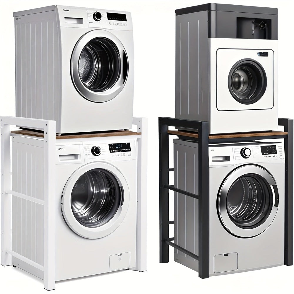 Estante Apilable para Lavadora y Secadora, Soporte de Acero Resistente para Almacenamiento, Estante para Lavadora, Ahorro de Espacio Sobre la Lavadora y la Secadora, Capacidad de Carga 350Kg, para Baño, Lavandería, Estante de Pie