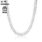 Collar de cadena cubana de 7 mm en plata de ley 925, adecuado tanto para hombres como para mujeres, estilo punk, hip-hop y rock, ideal para uso diario casual y formal, para entusiastas de la moda de moda, Halloween, Navidad, regalos de cumpleaños, regalos