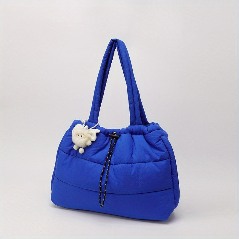 Bolso tote acolchado imprescindible 2026 - Bolso de hombro cruzado acolchado | Bolso de mano de gran capacidad inspirado en abrigo para mujer (Organizador multibolsillos)