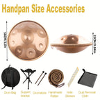 Set de Handpan 440Hz, Tambor de Lengüetas de Acero de 10 Notas para Principiantes, Kit Completo con Bolso, Mazos y Clases, Perfecto para Meditación, Yoga y Terapia del Sonido
