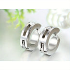 JewelryWe 2 piezas de aretes huggie de aro con bisagra y clip de acero inoxidable sin perforación (colores disponibles)
