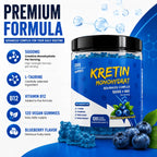 Gomitas de Monohidrato de Creatina, Sabor a Arándano sin Azúcar, 5000 mg por Porción con L-Taurina y Vitamina B12, Suplemento de Creatina Masticable de 120 Unidades para Hombres y Mujeres, No Requiere Mezcla, Soporte Diario para Entrenamiento