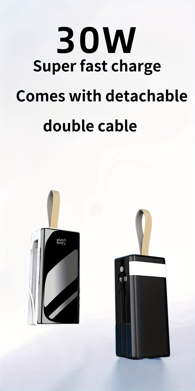 Power bank para carga durante viajes y uso diario | 80000mAh y 30W