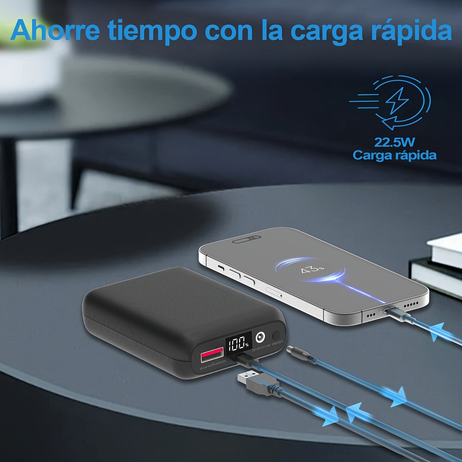 Power bank para carga durante viajes y uso diario | 16000mAh y 22.5W