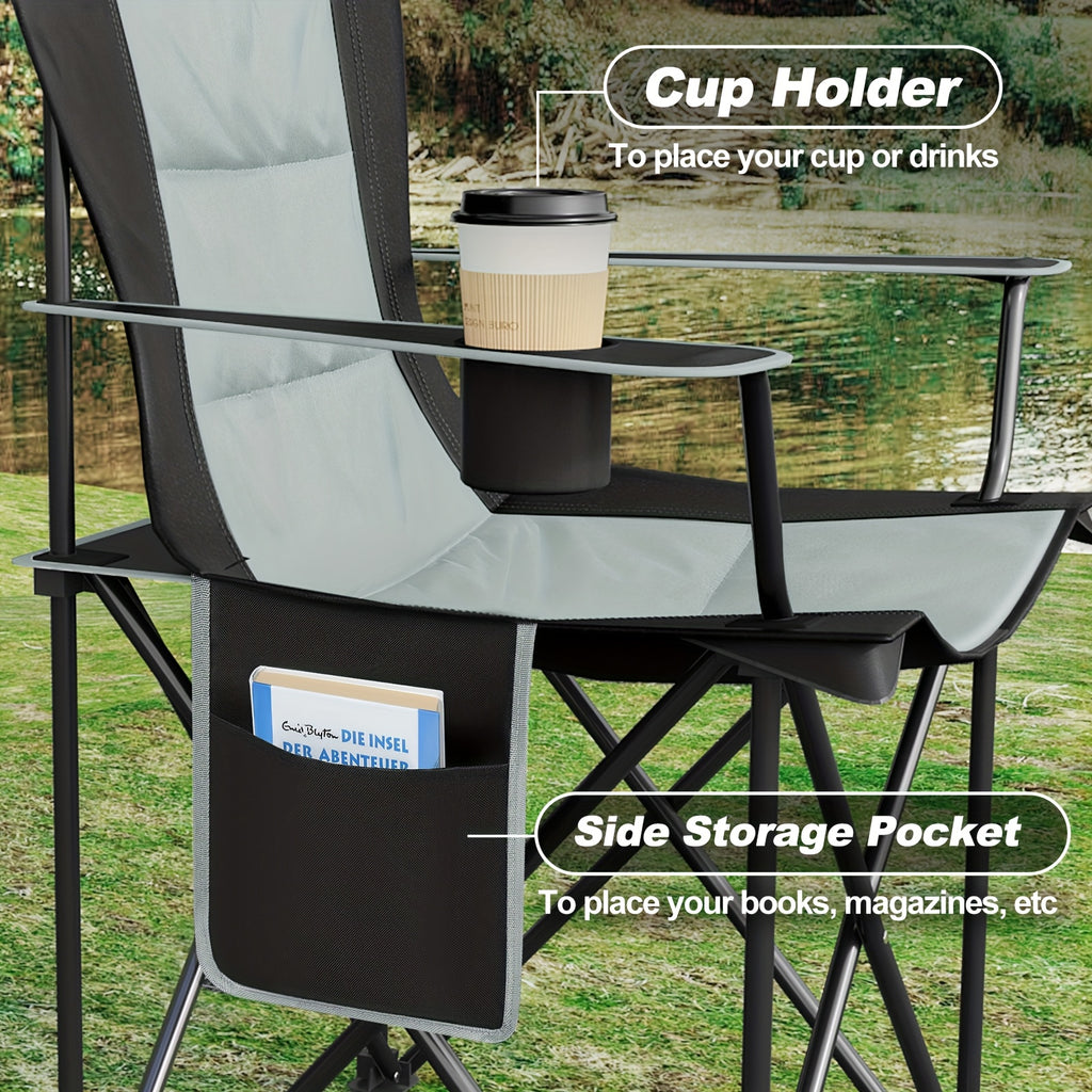 Silla plegable de exterior de 1/2 piezas, muebles de exterior para acampar y senderismo, suministros de ocio al aire libre, silla de pesca y camping reforzada y ligera (opcional para una o dos personas), portavasos doble con espacio de almacenamiento + bo