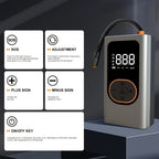 Inflador de neumáticos portátil inalámbrico de 150 PSI con medidor digital y luz LED, compresor de aire recargable USB-C - Infla rápidamente coches, bicicletas, motocicletas, balones, etc., herramienta portátil para inflar neumáticos, equipo de viaje para