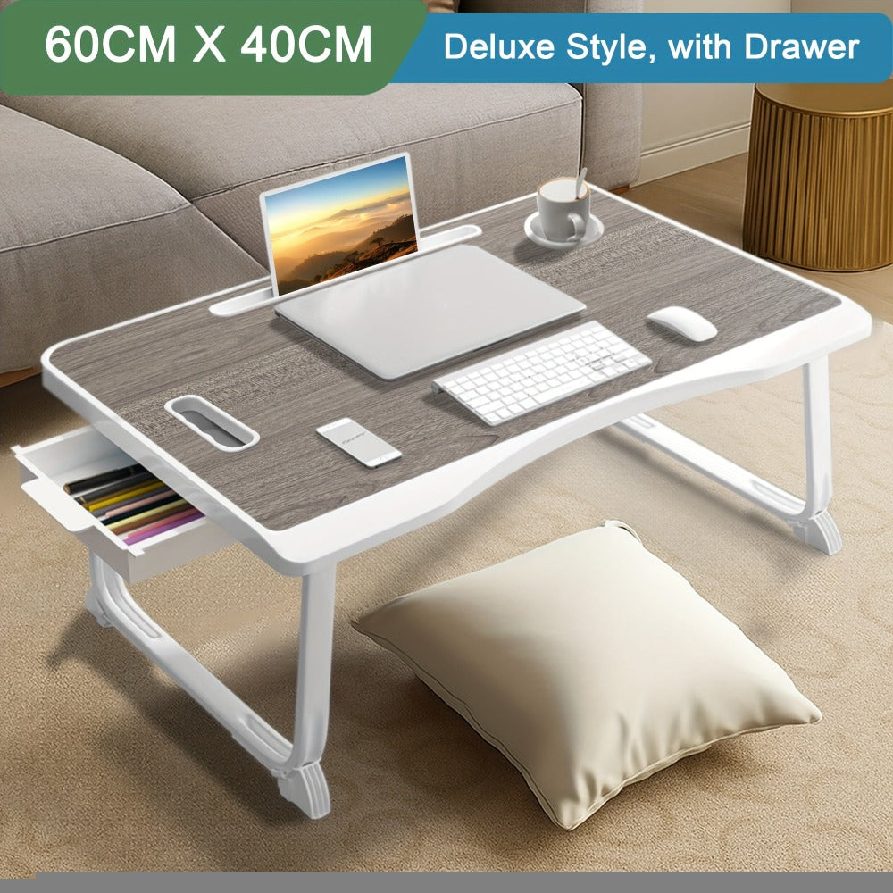 Escritorio para Laptop, Mesa de Cama para Laptop con Patas Plegables y Ranura para Taza, Soporte de Lectura para Portátil, Bandeja de Cama para Laptop para Cama Sofá Desayuno Trabajo Estudio Lectura, Soporte para Laptop para Cama, Mesa de Cama para Laptop