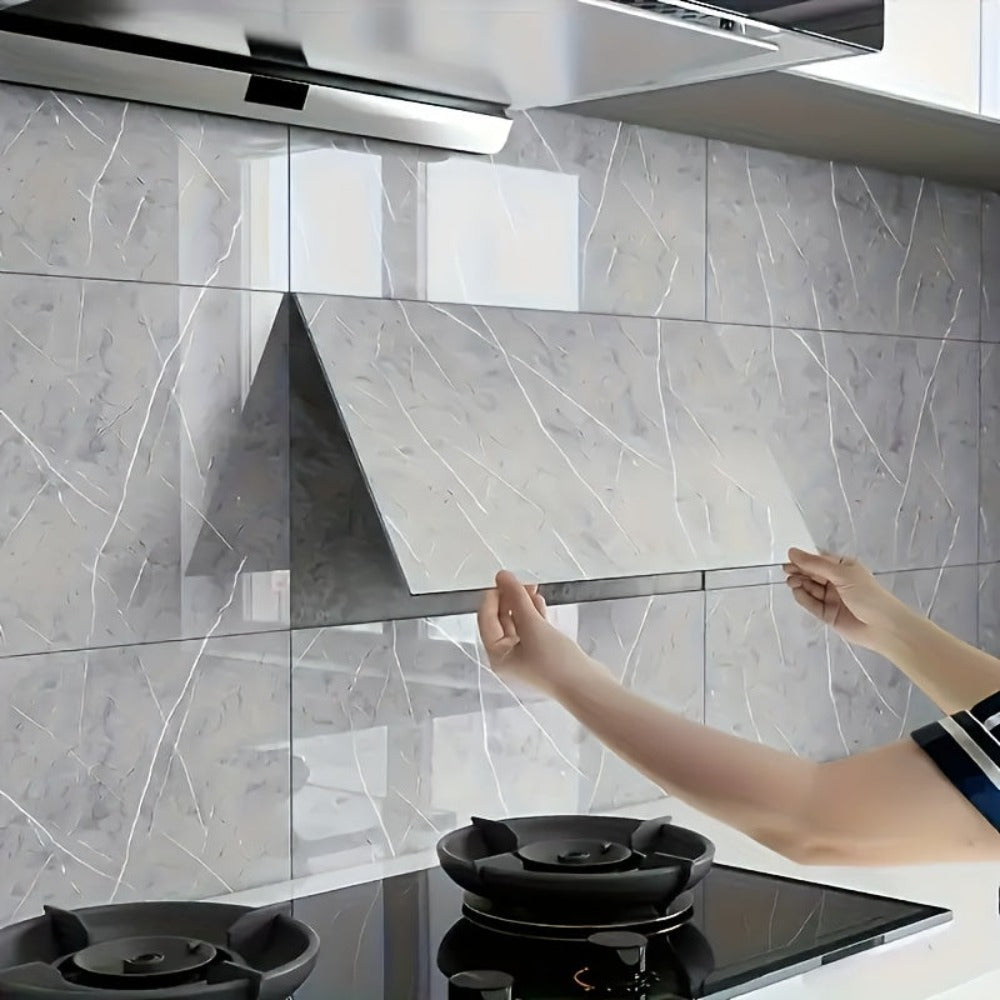 20/40 piezas de Adhesivos de Pared de Mármol Blanco, Paneles Autoadhesivos Removibles, Azulejos Decorativos Contemporáneos con Acabado Brillante Reutilizables para Cocina, Baño, Sala de Estar, Dormitorio, 23.6x11.8 Pulgadas (60x30cm) Adhesivos de Pared