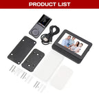 1pc Timbre Inalámbrico con Cámara Sin WiFi, Video Intercomunicador Inalámbrico con Pantalla IPS de 10.92cm, Lente Gran Angular, Audio Bidireccional, Visión Nocturna, Para Seguridad en el Hogar