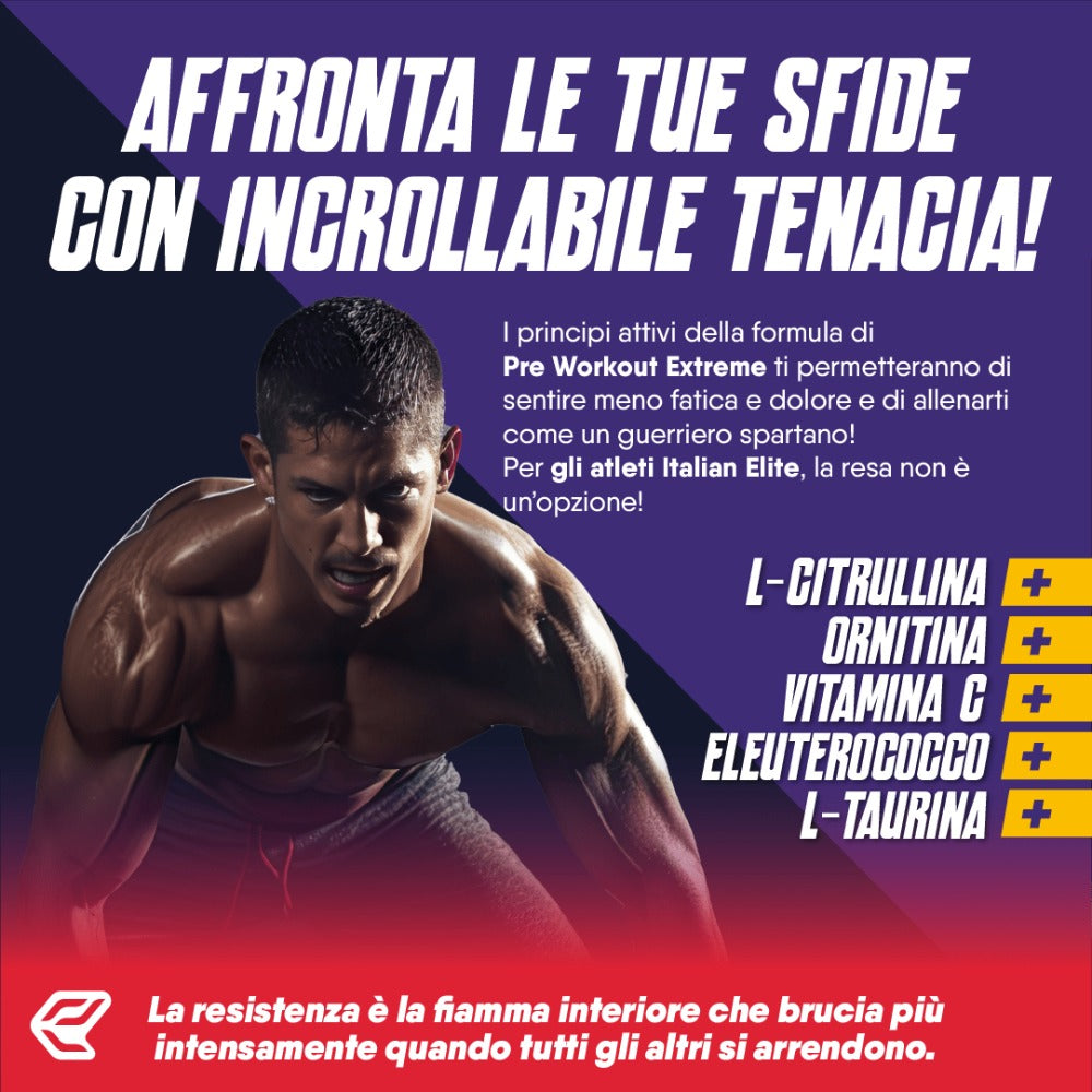 Italian Elite® Suplemento de Energía, Fuerza y Concentración para Entrenamiento – 120 Tabletas con Beta Alanina, Argina, Cafeína, Glutamina, Carnitina y Vitaminas