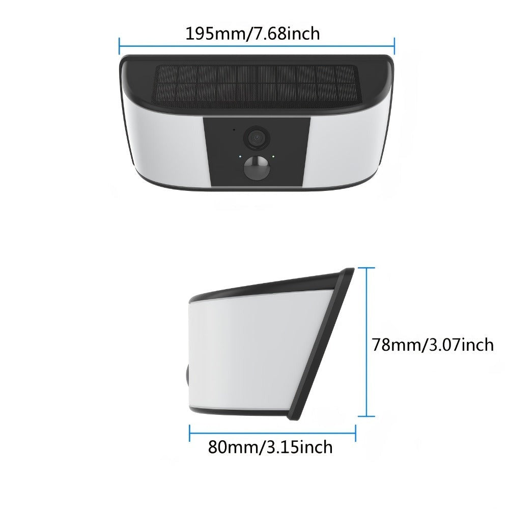 Cámara de Seguridad Solar ANRAN y Luz de Pared, Inalámbrica 2.4G para Exteriores, Protección del Hogar con Detección de Movimiento AI, Luz Activada por Movimiento, Comunicación Bidireccional, IP65, Alarma Inteligente con Sirena
