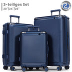 Juego de equipaje de tres piezas, que incluye una maleta de viaje con asa telescópica ajustable, una maleta rígida de ABS con cerradura TSA y ruedas blandas, una bolsa de cabina y equipaje con ruedas unisex.