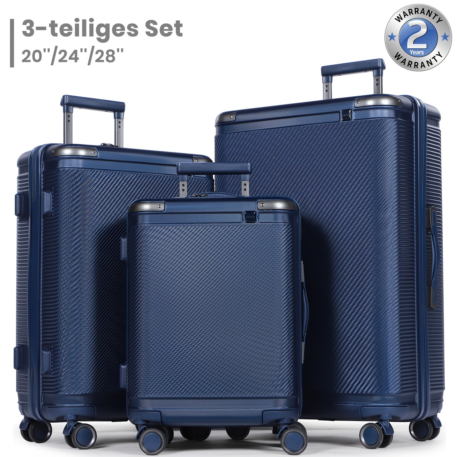 Juego de equipaje de tres piezas, que incluye una maleta de viaje con asa telescópica ajustable, una maleta rígida de ABS con cerradura TSA y ruedas blandas, una bolsa de cabina y equipaje con ruedas unisex.
