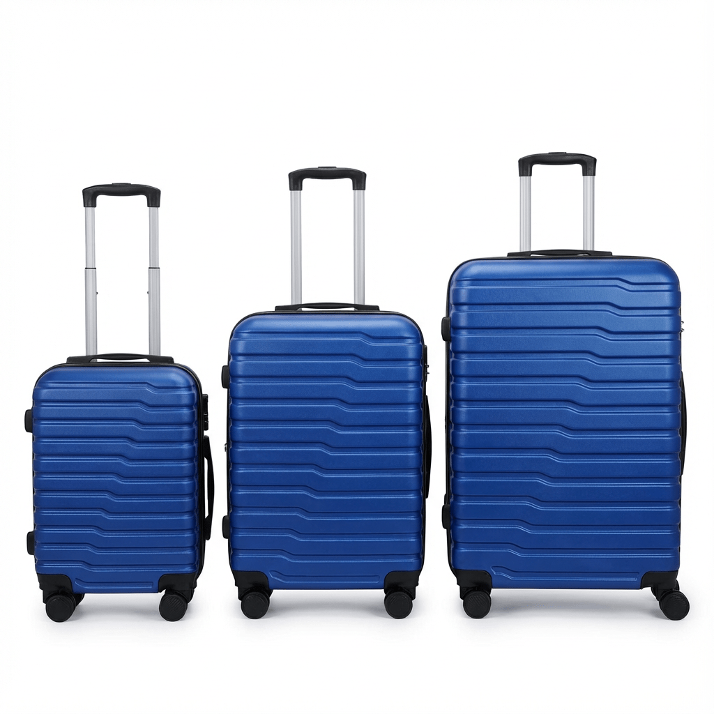Juego de 3 Maletas Tamaños 18" (51X33X20cm), 22" (61x41x25cm), 26" (71x46x31cm) Medidas con ruedas incluidas, con Cerradura Numérica Maleta Cabina Trolley con Carcasa ABS Ligera, Asa Telescópica de Aluminio y 4 Ruedas Giratorias 360°