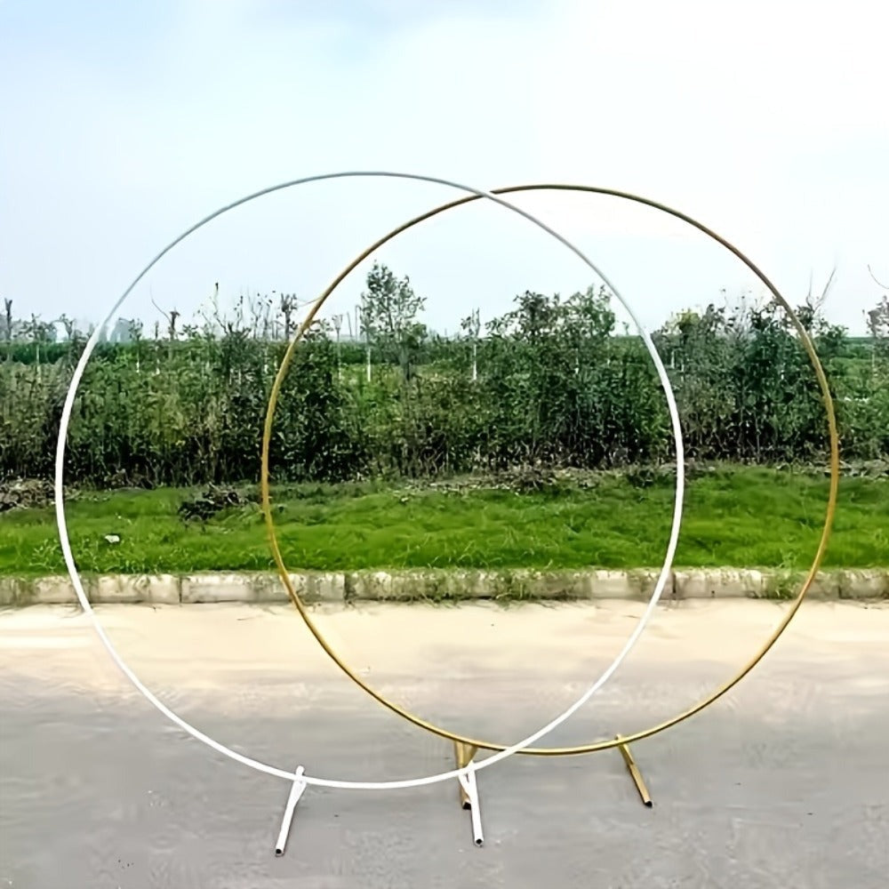 Soporte base de 2 m, trípode circular de metal para fondo, exhibidor de flores y globos, para decoración de fondo de fiesta, escena de boda, soporte de fotografía, aniversario, fiesta temática, Día de San Valentín, Halloween, Navidad, Día de Acción de Gra