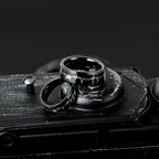 Anillo de pareja JewelryWe, carburador de tungsteno con corazones y latido, anillos de compañero, anillos de la amistad, anillos de boda, anillos de compromiso, banda,