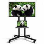 AOREX Soporte TV Ruedas para TVs de 32 a 65 Pulgadas de LED, LCD, OLED Planos y Curvos, Soporte TV Pie con Ruedas Móvil con Inclinación y Estante para Medios, hasta 50 kg, Máx. VESA 600x400mm