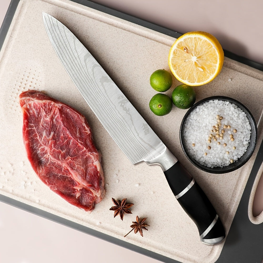 Juego de Cuchillos, 15 Piezas de Acero Inoxidable de Alto Carbono Premium, Juego de Cuchillos de Cocina Afilados con Bloque de Madera, Mango Ergonómico, Cuchillos para Carne, Cuchillo Santoku, Cuchillo de Chef