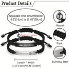 Pulsera Magnética de Acero Inoxidable para Parejas JewelryWe - Pulso Atractivo y Duradera con Cuerda Trenzada Adjustalbe, Regalo Ideál Para San Valentín o Aniversario. Diseño Elegante Vintage Unisex en Metal De Alta Calidad