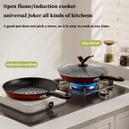 Sartén Multifuncional Antiadherente de Hierro Fundido de 24/26Cm, Compatible con Lavavajillas, Inducción Suave, Ideal para Freír Huevos, Bistec, Panqueques - Sin Tapa, Perfecta para Estufas de Gas y Eléctricas