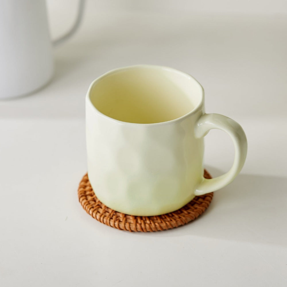 4 piezas, 360 ml, Ø 8,5 cm, juego de vajilla de cerámica, tazas de vidrio, tazas de café, tazas, tazas de té, vasos de jugo, para 4 personas, adecuado para familias, restaurantes, cafeterías, fiestas, cerámica de alta calidad, fácil de limpiar, utensilio