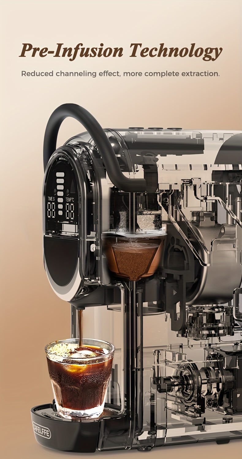 Cafeteras de cápsulas | CAFELFFE Cafetera Multifuncional de Cápsulas, 7 Niveles de Control Preciso del Agua, Compatible con Cápsulas Nes*