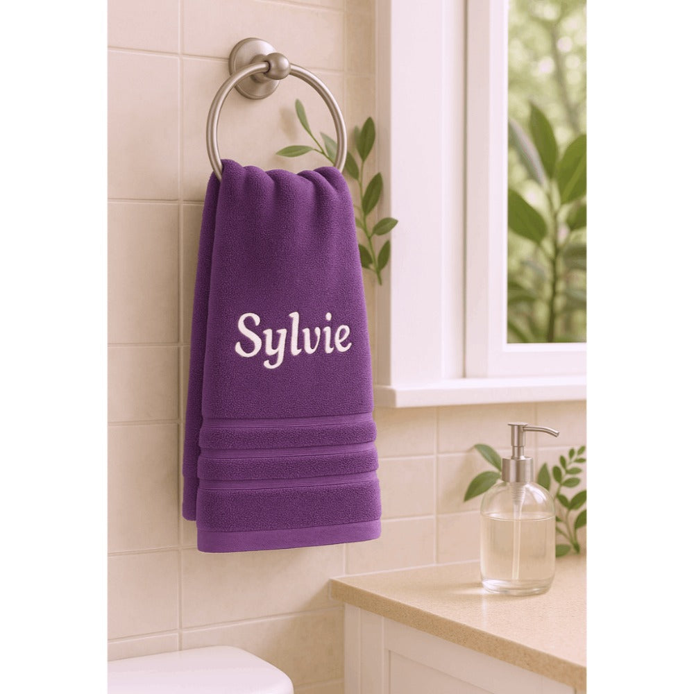 Toalla de baño personalizada con nombre, hermosamente bordado, toalla personalizada con nombre, toalla de baño
