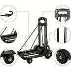 Carro Plegable de Alta Resistencia con Mango Antideslizante y Ruedas Amortiguadoras - Capacidad 77.11 KG, Estructura de Metal Aleado, Agarres de Goma Antideslizantes, Diseño Compacto para Mudanzas, Almacén, Viajes, Equipaje - Ideal para Hogar, Oficina, Us