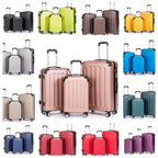 Juego de maletas familiares de tres piezas 20+24+28 pulgadas, equipaje de cabina de 20 pulgadas con ruedas universales, caja de almacenamiento para viajes de negocios, cartera ABS resistente y gran capacidad (ML-XL-set)