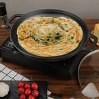 Sartén plancha multifunción de hierro fundido, 1 pieza - Sartén antiadherente para pizza, barbacoa, panqueques - Compatible con todas las estufas, ideal para cocina doméstica y cocina al aire libre