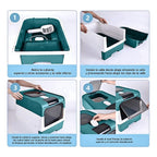 Caja de Arena para Gatos Espaciosa con Tapa Arenero - A Prueba de Fugas, Diseño Plegable, Soporta hasta 14.97 KG, Incluye Pala, Sin Rastro para Limpieza Fácil, Construcción Duradera de ABS/PE/Silicona, Forma Rectangular, Caixa de Arena para Gatos Extra Gr