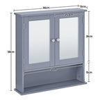 Costoffs Armario con Espejo para Baño con Puerta de Espejo, Armario Colgante para Baño con Espejo de Pared con 3 Estantes 56 Cm X 13 Cm X 58 Cm