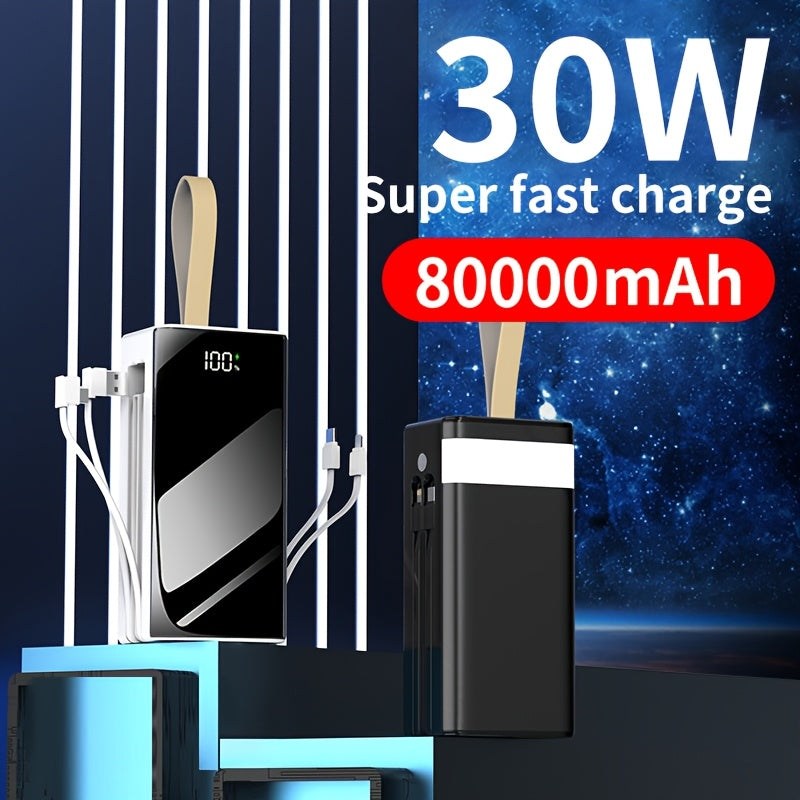 Batería externa de 80000 mAh para camping viajes y carga multidispositivo | 80000 mAh