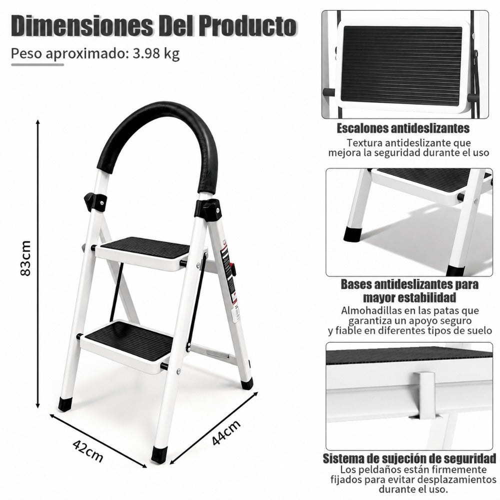Escalera plegable doméstica de acero aleado con pasamanos antideslizante