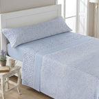Juego de ropa de cama (Sábana ajustable, Cubrecama, Funda de almohada) | Juego de sábanas estampadas de 3 piezas | Primavera/Verano | Múltiples estilos | Tejido suave | 180cm - Múltiples tamaños disponibles